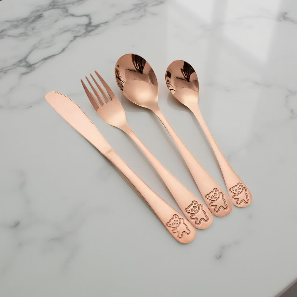 Stainless Steel Utensils for kids in blue colour.