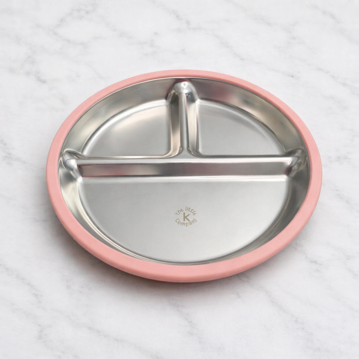 Harmony™ Stainless Steel Divided Plate with Removable Silicone Suction Base