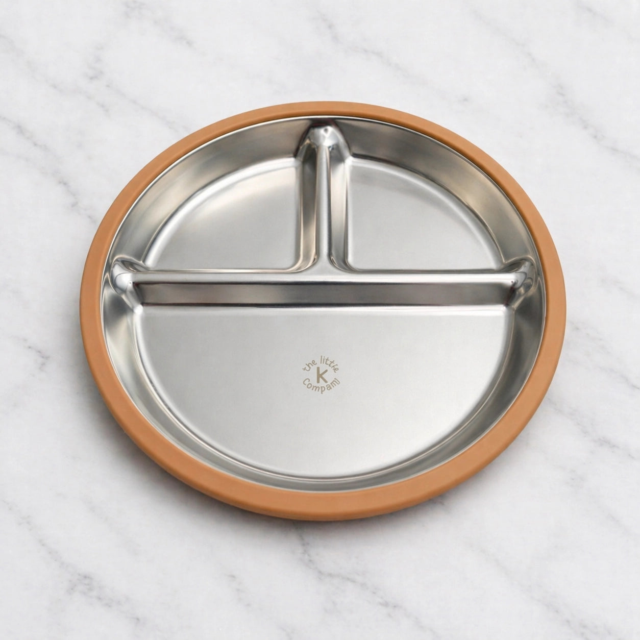 Harmony™ Stainless Steel Divided Plate with Removable Silicone Suction Base