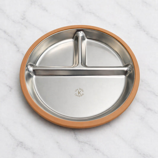 Harmony™ Stainless Steel Divided Plate with Removable Silicone Suction Base