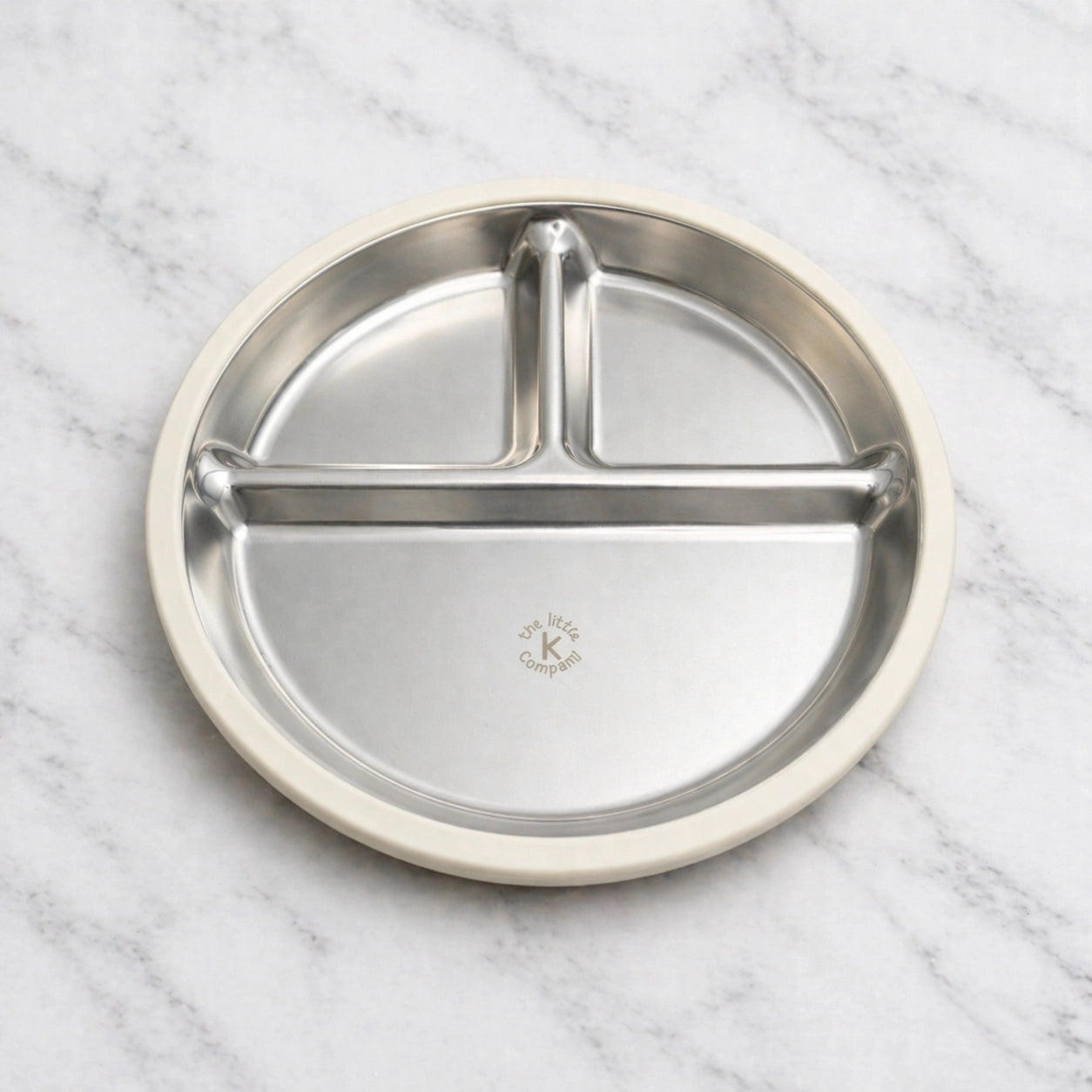 Harmony™ Stainless Steel Divided Plate with Removable Silicone Suction Base
