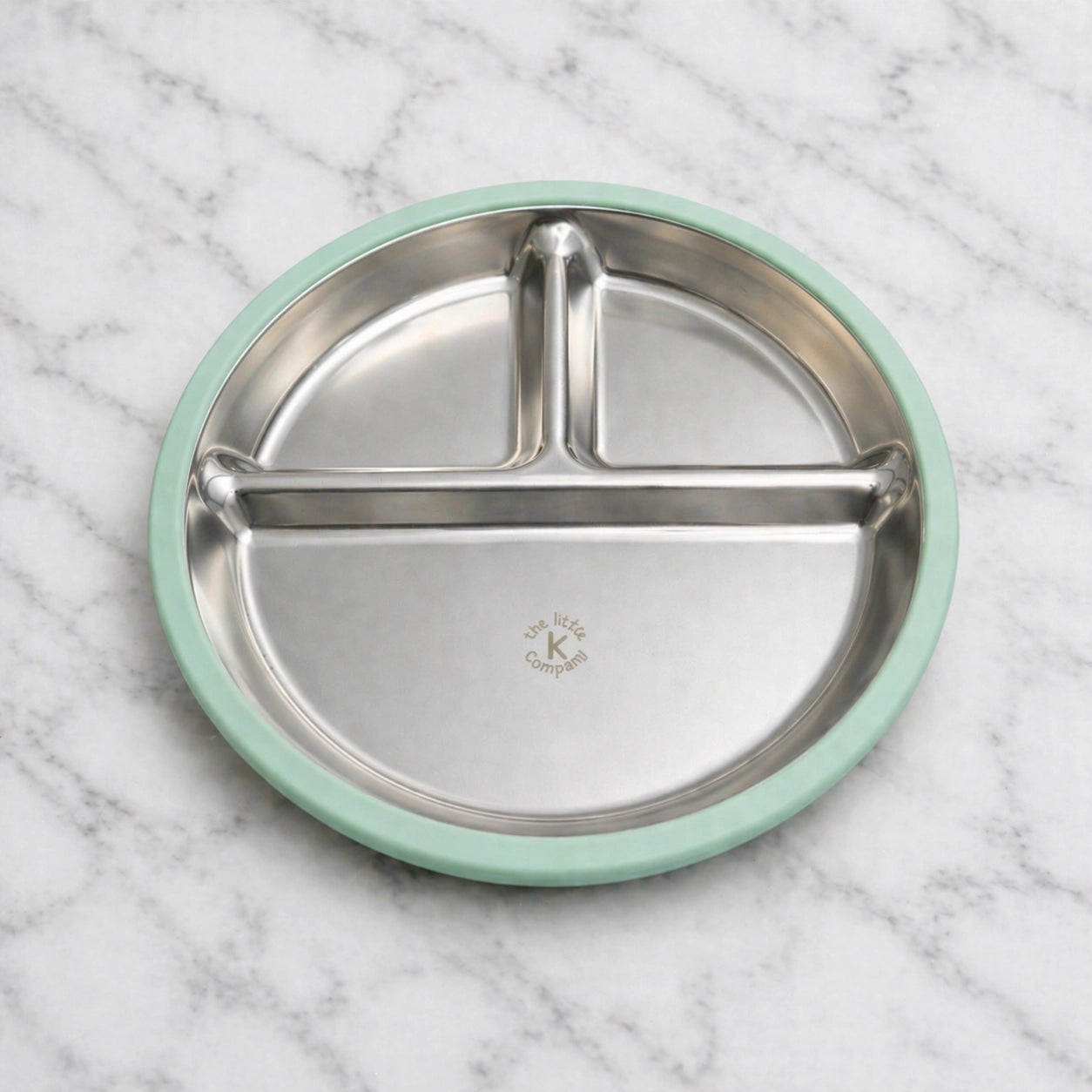 Harmony™ Stainless Steel Divided Plate with Removable Silicone Suction Base