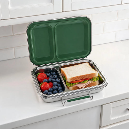 Duet™ 2-Compartment Stainless Steel Bento Lunch Box