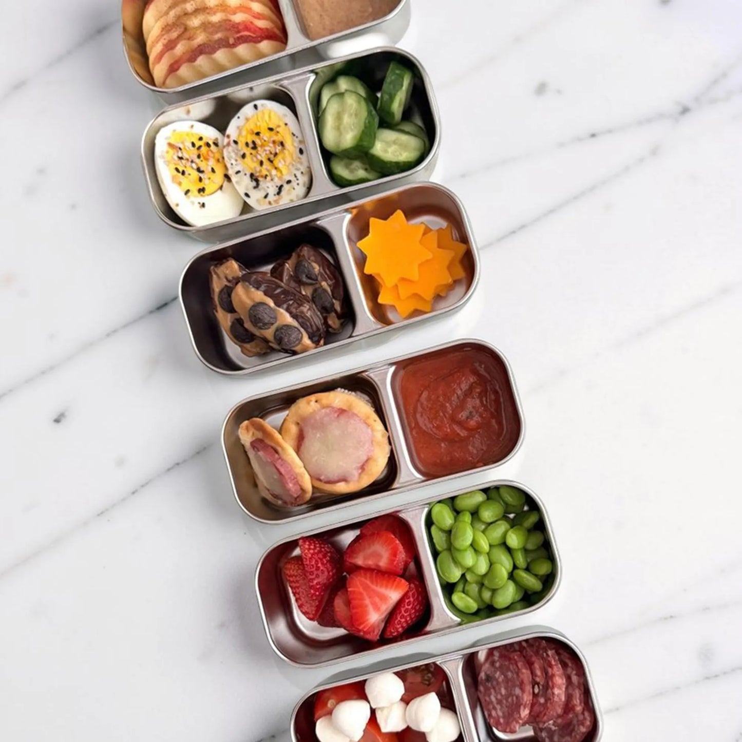 Solo™ 2-Compartment Stainless Steel Snack Box